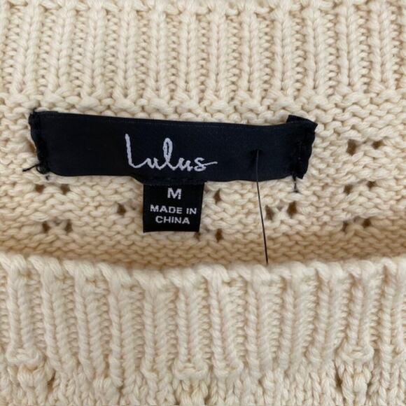 Lulus Ivory Crochet Halter Top - Medium - NWT - Picture 4 of 4